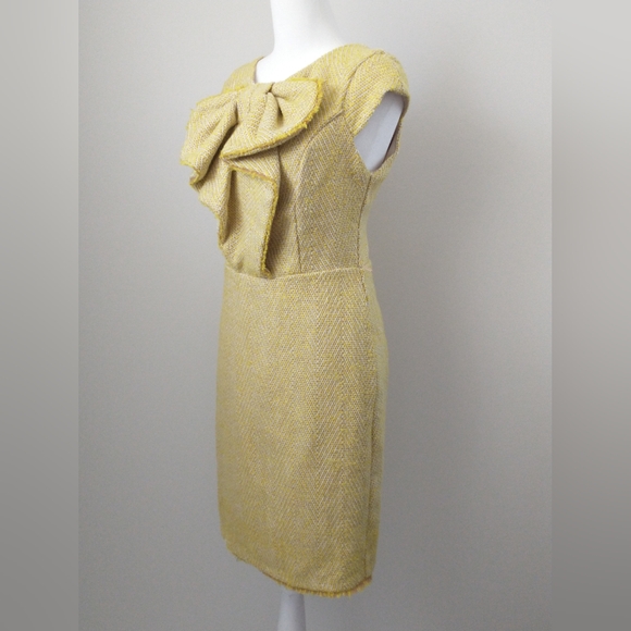 Eva Franco Anthropologie Learning Curve yellow tweed dress 4 - Picture 3 of 9